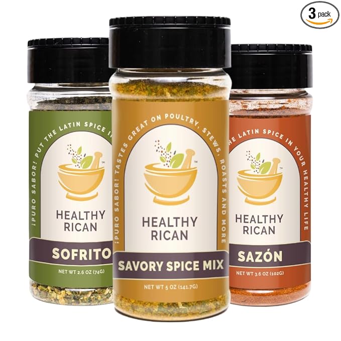 Healthy Rican Savory Chicken Mix Sazon and Sofrito Herb Seasoning for Meat Beef Vegetables Stews BBQ Non GMO No MSG Artificial Flavors Gluten Free Diabetes Sodium Keto Friendly Whole 30 Approved (Savory Chicken Mix Bundle)