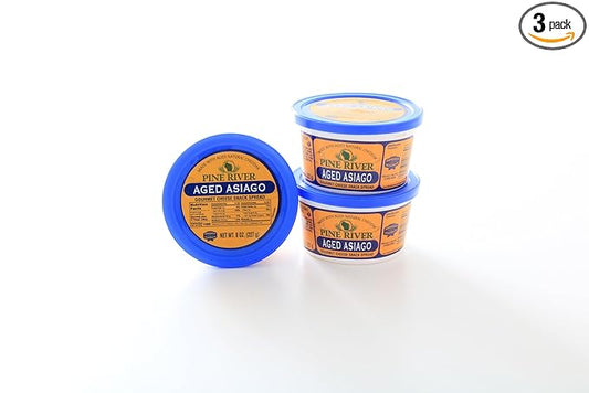 Pine River Cheese Spreads 3-Pack | (3) 8 oz Tubs | SHELF-STABLE Gourmet Wisconsin Pub Cheese Spread (Aged Asiago)