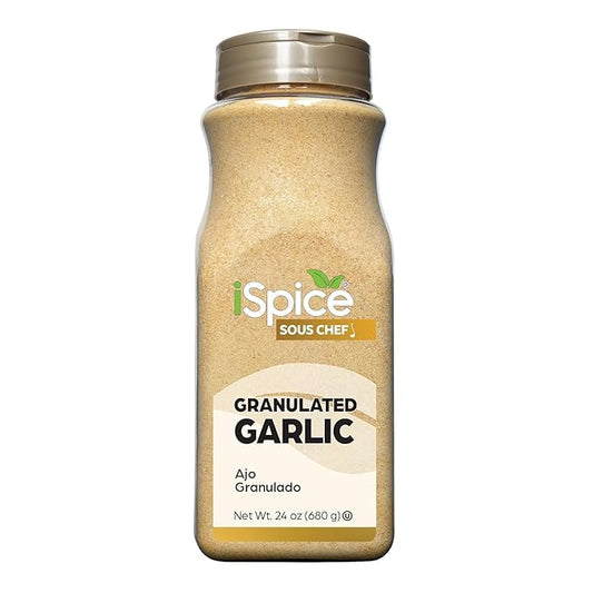 iSpice | Garlic Granulated | 24 oz | Bulk Size | Kosher | Rich Aroma (Garlic Granulated)