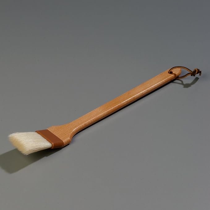 SPARTA 4037000 Boarhair Angled Pastry Brush, Basting Brush with Handle Hole, 16"L x 2"W, Wood Handle