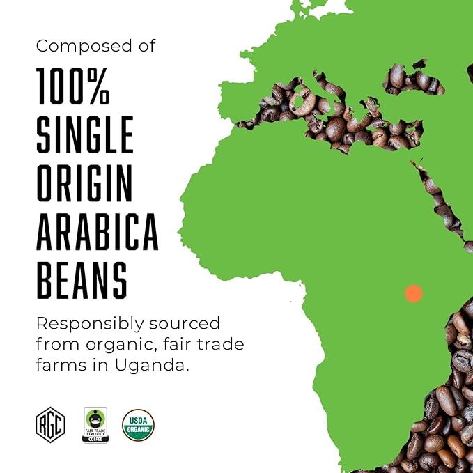 Real Good Coffee Company Uganda Light Roast Coffee Beans - 2 Lb Single-Origin Arabica - Grind at Home, Brew Your Way - Uganda Coffee Whole Bean