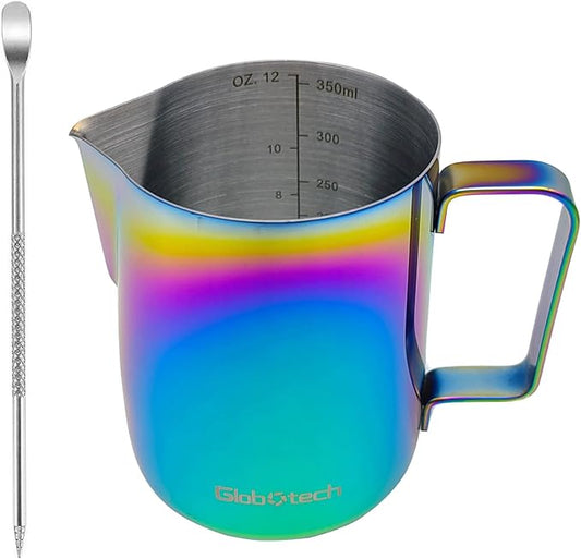 Espresso Accessories Milk Frother Cup - Stainless Steel Steaming Pitcher Coffee Foam Making Latte Art Froth Jug Small Creamer Pitcher Cappuccino 12 Oz Multicolor 350ml