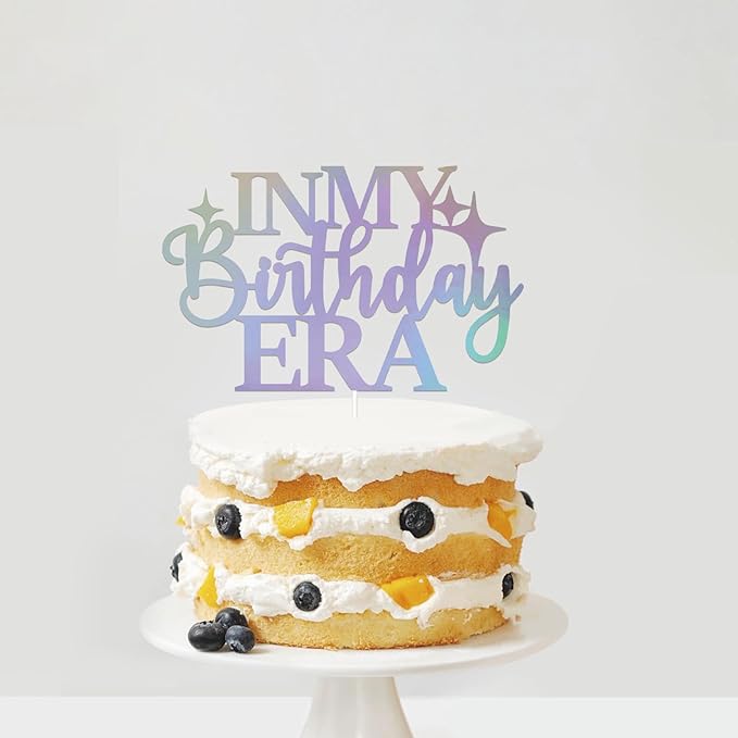 In My Birthday Era Cake Topper, Girls Birthday Party Decorations, Happy Birthday Cake Decorations Holographic