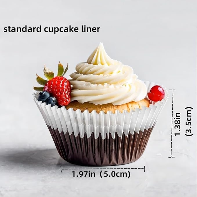 200pcs White Standard Cupcake Liners for Baking Cup, No Smell, Grease-proof Muffin Liners, Standard Size Cupcake Cups for Party, Wedding, Birthday