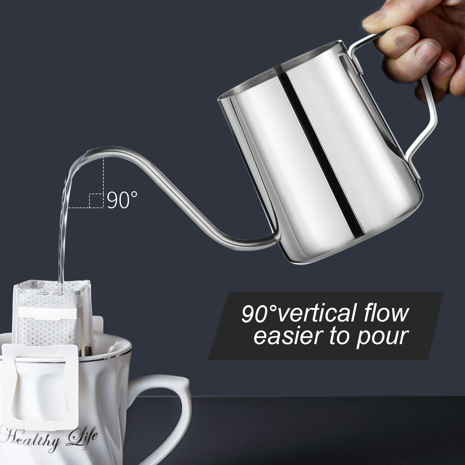 PARACITY Gooseneck Kettle, 12 oz Small Pour Over Kettle, Stainless Steel