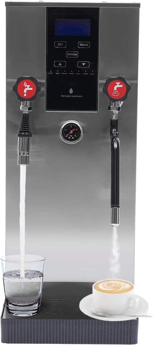 Espresso Machine, 12L 4 in 1 2500W 4 Bar 360° Water Valve Professional Commercial Steam Water Boiling Machine Coffee Maker Foam Maker for Cappuccino, Latte, Coffee, Milk, Bubble Tea, Milk Tea