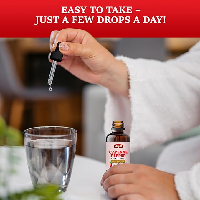 Arigold Cayenne Pepper Liquid Drops ??2 fl oz (60 ml) Vegan Supplement with Vitamin D3 K2, Hawthorn Berry, Beet Root, Turmeric, Ceylon Cinnamon, Berberine & Ginseng - Non-GMO Gluten-Free.
