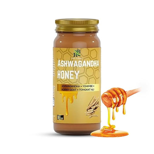 Herb To Body Ashwagandha Honey Organic – 16 oz, Wildcrafted Organic Honey for Men with Ashwagandha for Balance, Vitality, and Natural Wellness