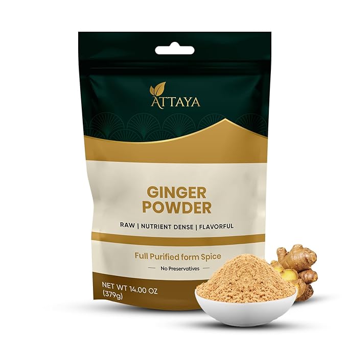 Attaya Ground Ginger powder, 14 OZ | Premium Source for Spice & Seasoning | Great for Baking, Cooking & Tea | Additive Free, Non-GMO, Bulk Supply