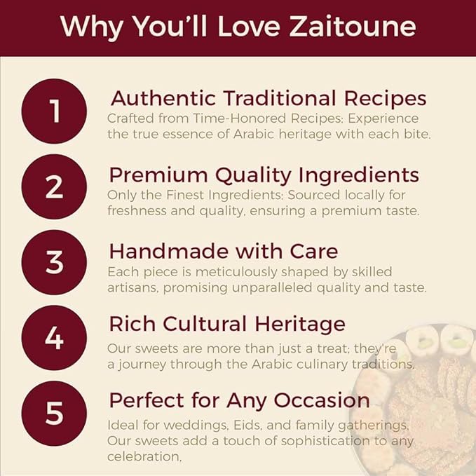 Zaitoune Date Maamoul - 18 oz | Middle Eastern Buttery Date Filled Cookies in a Beautiful Gift Tin | Luxury Authentic Arabic Pastry with Natural Fruit | Traditional Recipe & Handmade in Turkey