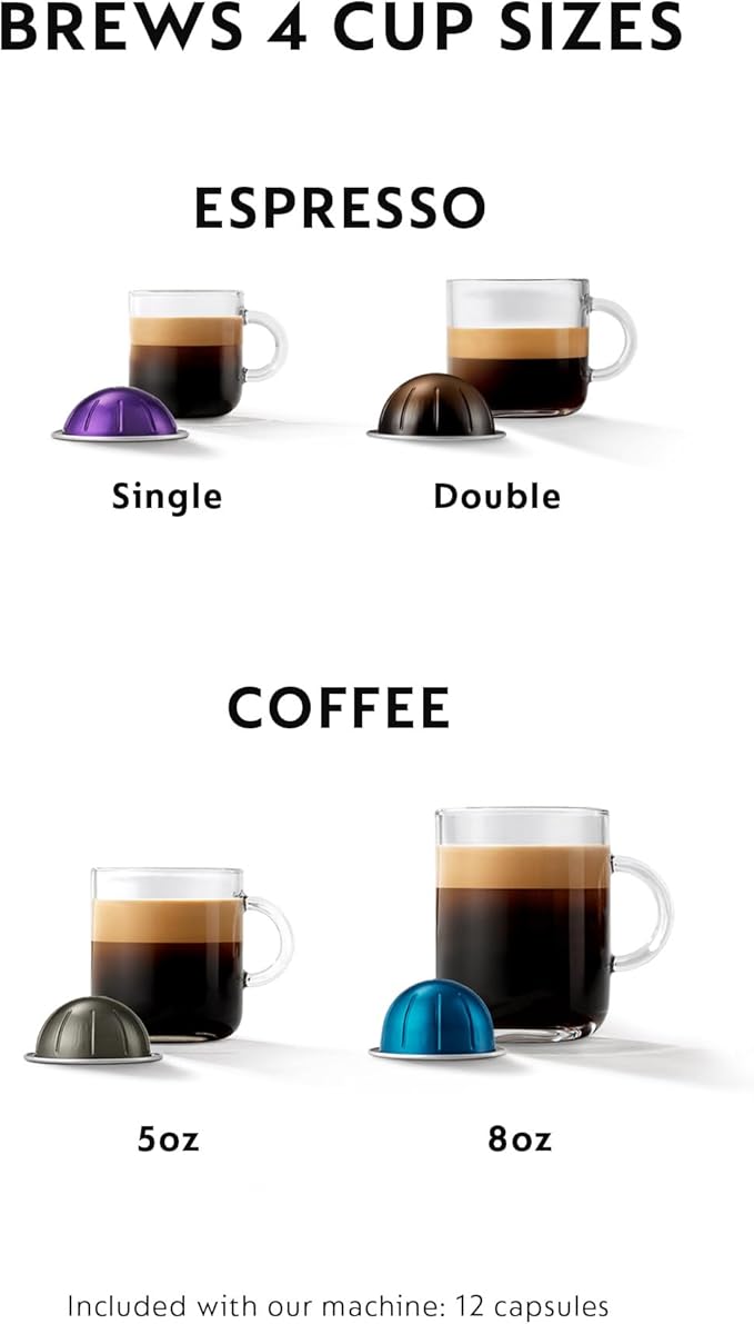Nespresso Vertuo Coffee and Espresso Maker by Breville, Chrome with Aeroccino Milk Frother
