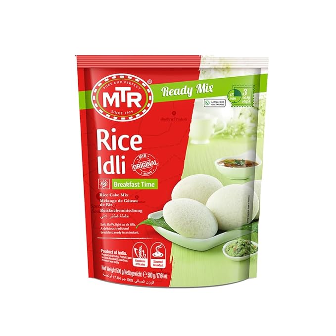 MTR Instant Rice Idli Mix - Ready to Cook Authentic Indian Breakfast, Lunch, Dinner or Snack Meal - No Added Preservatives - A Quick & Easy Recipe Suitable for Vegetarians - (500g, Pack of 3)