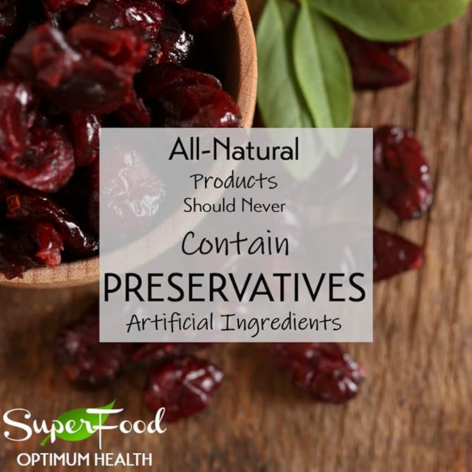 Gerbs Dried Cranberries 2 lbs. | Unsulfured, No Additives, Resealable Bag | Naturally Tart & Juicy | Top 14 Allergen-Free