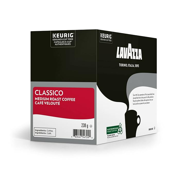 Lavazza Classico Keurig 2.0 K-Cup 96-pack Caps, Coffee Capsules, Espresso Pods, Improved Taste