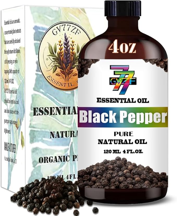 Black Pepper Essential Oil (4 oz/120 ml) ??Black Pepper Oils for Aromatherapy, diffusers, humidifiers, Home fragrances, DIY Skincare, soap Making, DIY Candle, Relaxation, Yoga, and Meditation