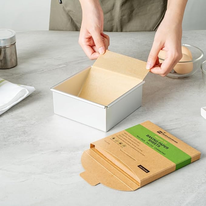 Restaurantware Pastry Tek 5 x 5 Inch Parchment Paper Sheets 1000 Greaseproof Baking Sheets For Oven - Pre-cut Double-Sided Silicone Coating Unbleached Paper Nonstick Baking Sheets Reusable