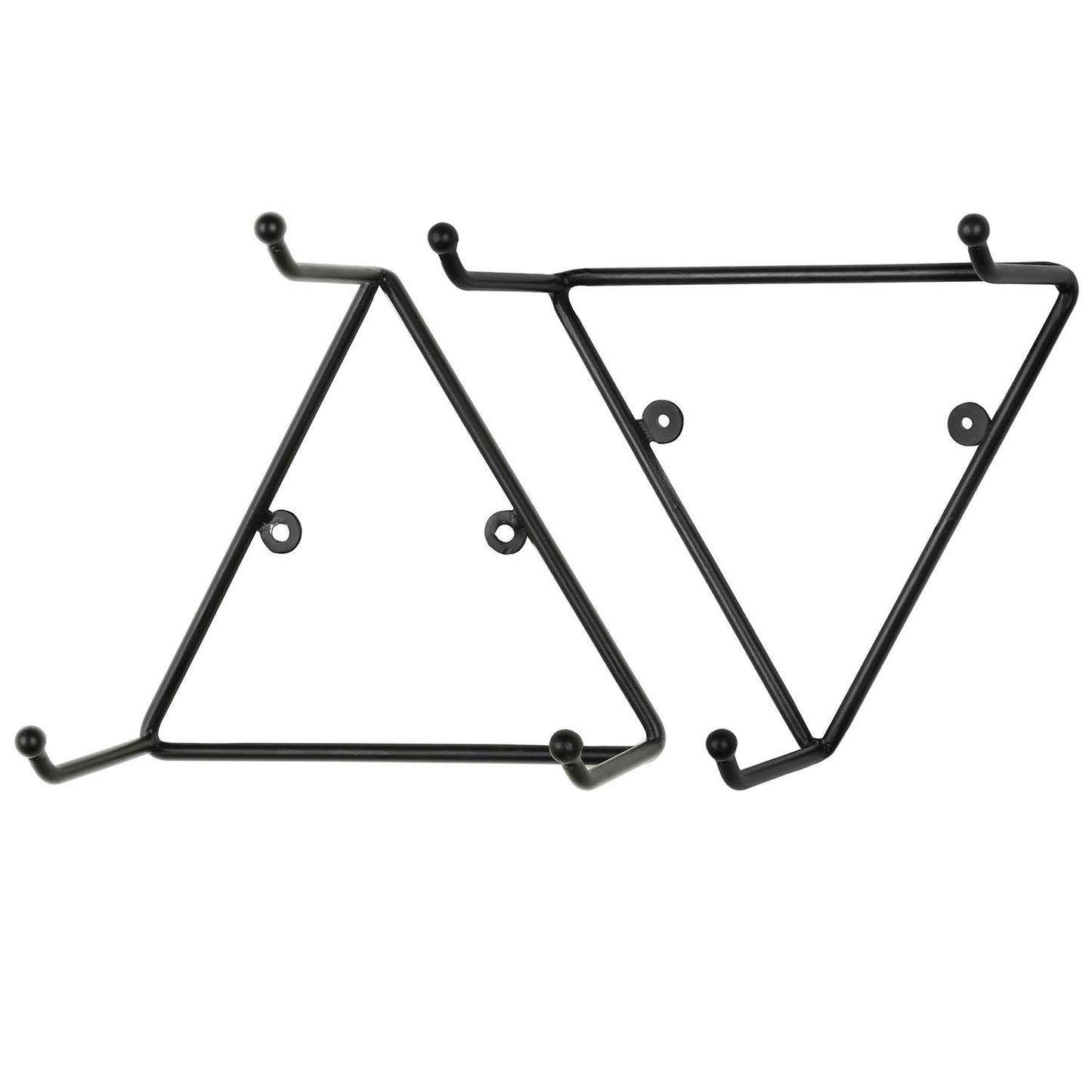 MyGift Matte Black Metal Triangular Coffee Mug Holder Wall Mount Display Rack Mug Organizer with 3