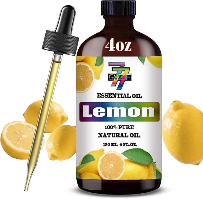 Lemon Essential Oil (4 oz/120 ml) ??Lemon Oils for Aromatherapy, diffusers, humidifiers, Home fragrances, DIY Skincare, soap Making, DIY Candle, Relaxation, Yoga, and Meditation