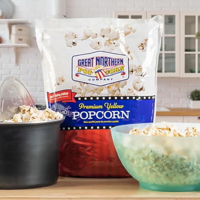 Premium Yellow Popcorn Kernels - 12.5lbs Resealable Bag of Gourmet Bulk Popping Corn for Microwave, Stovetop, and Machines by Great Northern Popcorn