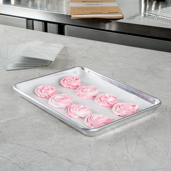 Restaurantware Pastry Tek 9 x 12 Inch Parchment Paper Sheets 1000 Greaseproof Baking Sheets For Oven - Pre-Cut Double-Sided Silicone Coating White Paper Nonstick Baking Sheets Quarter-Size