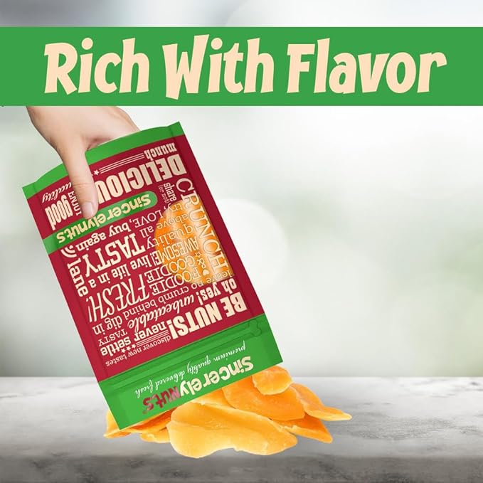 Sincerely Nuts Dried Mango Slices Lightly Sweetened & Unsulfured 1LB Bag- Antioxidant Rich - Scrumptious Taste - Guaranteed Freshness ??Kosher Certified