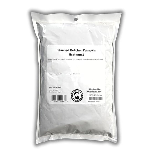 Bearded Butchers Pumpkin Seasoning 2.19lb ??Perfect for Pumpkin Cranberry Bratwurst ??Seasons 25 lbs of Meat ??Made with Real Pumpkin & Maple Sugar ??Fall Spice Blend