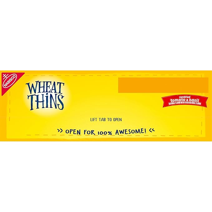 Wheat Thins Sundried Tomato & Basil Snacks, Whole Grain Wheat Crackers, Snack Crackers, Family Size, 13 oz