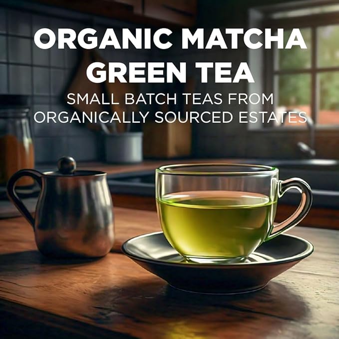 Maud's Organic Matcha Green Tea Pods, 24 ct, Recyclable Single Serve Tea Pods ??100% Gourmet Blended Tea Leaves, Compatible with Keurig K Cups Maker