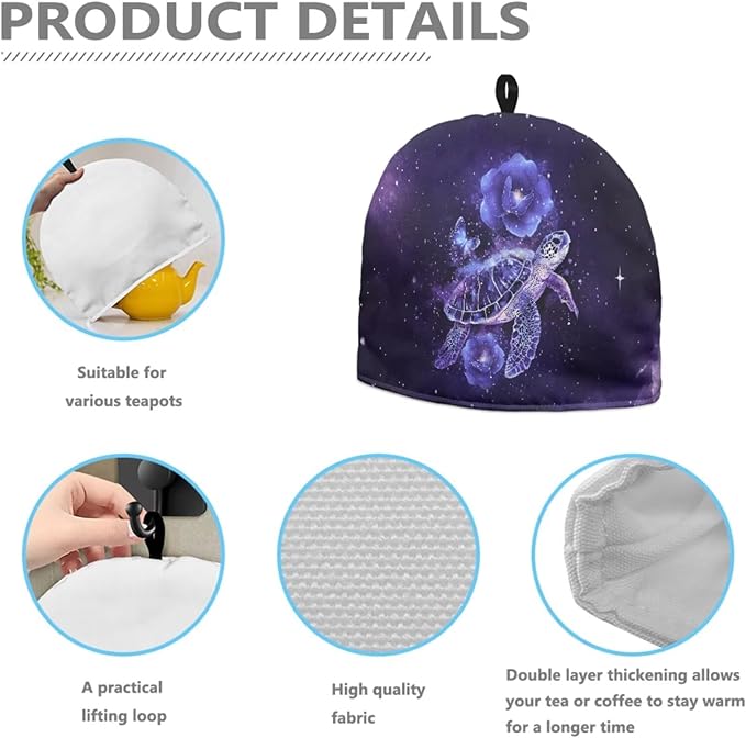 Rose Turtle Teapot Cozy Insulated Domed Teapots with Top Handle Keep Warm Tea Cozy Cafe Kitchen Home Decoration Universal Fit Tea Kettle Quilt