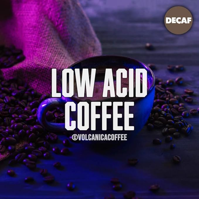 Low Acid Decaf Coffee, Blend of Natural Low Acidic Coffee, Ground, Medium Roast, Fresh Roasted, Kosher, 16-ounce