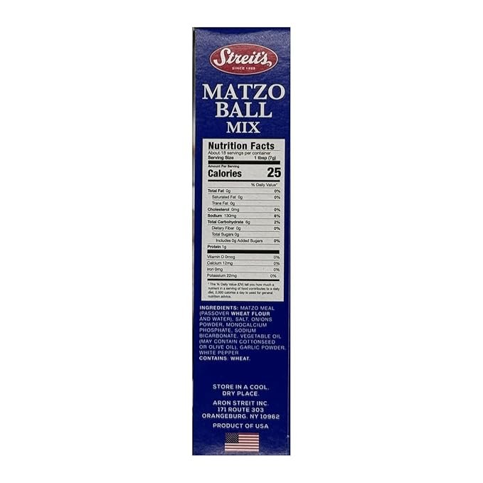 Streit's Matzo Ball Mix - Kosher Certified, Suitable for Passover, No MSG Added, Just Add Eggs & Oil, Vegan-Friendly, Family Owned (4.5oz, Pack of 3)