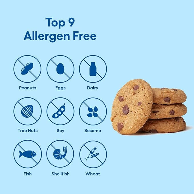 Partake Gluten Free Soft Baked Chocolate Chip Cookies - Vegan - Free From the Top 9 Allergens Including Dairy, Wheat, Soy, Eggs, & Peanuts - Non GMO - Safe School & Office Snack (1 Pack, 5.5oz Box)