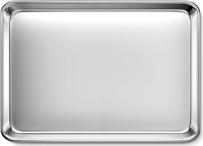 Commercial Quality Stainless Steel Baking Sheet, Extra Large Cookie Sheets for Baking, Warp Resistant Nonstick Baking Pan Oven Tray, Non Toxic & Heavy Duty & Dishwasher Safe - (20" x 14" x 1")