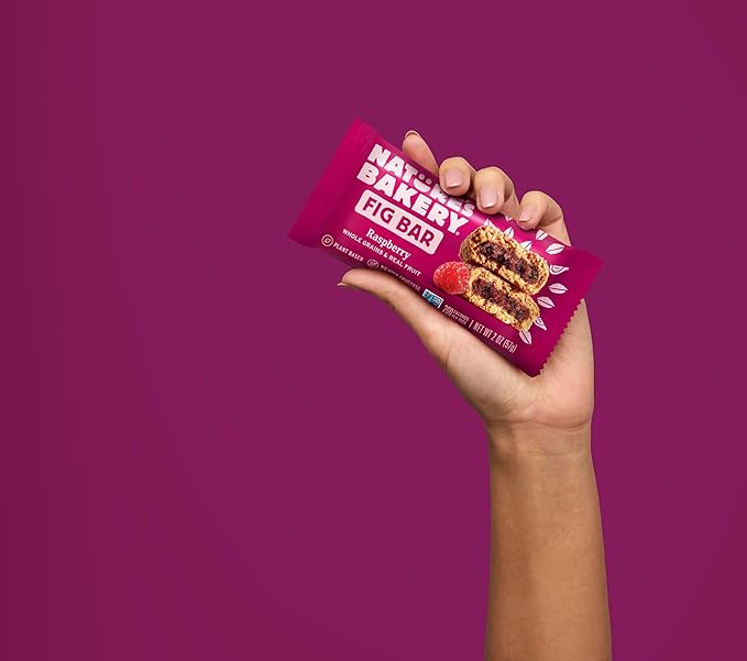 Nature?™s Bakery Whole Wheat Fig Bars, Raspberry, Real Fruit, Vegan, Non-GMO, Snack bar, 6 Count (Pack of 6)