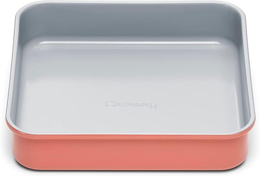 Caraway Non-Stick Ceramic 9??Square Pan - Naturally Slick Ceramic Coating - Non-Toxic, PTFE & PFOA Free - Perfect for Brownies, Lemon Bars, Cakes, & More - Perracotta