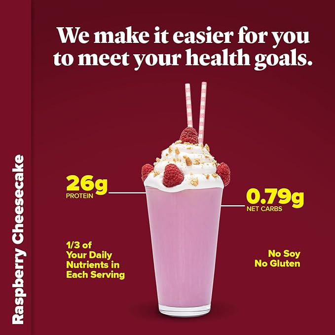Keto Chow Raspberry Cheesecake | Keto Meal Replacement Shake Powder | Nutritionally Complete | Low Carb | Delicious Easy Meal Substitute | Protein Rich You Choose The Fat | 21 Meal Serving