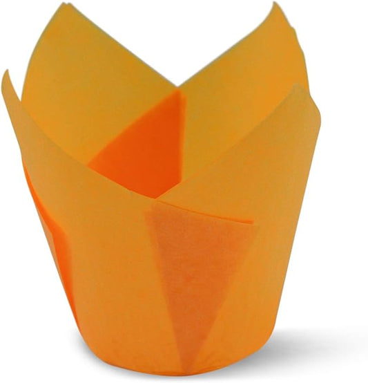 Orange Medium Size Tulip Baking Cups Cupcake Liners Muffin Liners Greaseproof Paper 1000