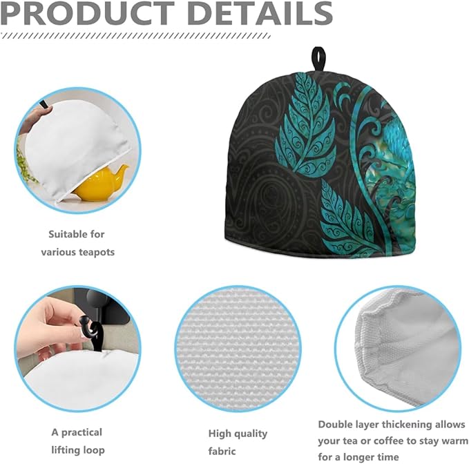 Polynesian Pattern Tea Pot Cover Teapots Cosy Insulated Tea Cozies Home Kitchen Decoration Teapot Dust Cover Warming Tea Kettle Quilt Creative Gifts for Party