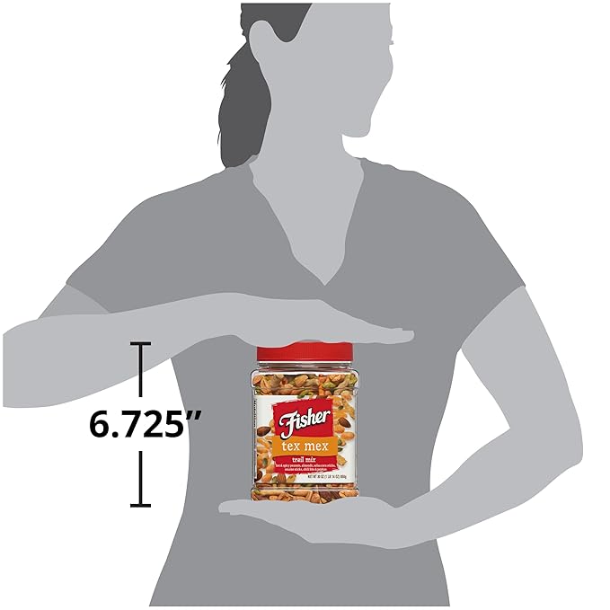 Fisher Snack Tex Mex Trail Mix, 30 Ounces, Hot and Spicy Peanuts, Almonds, Salsa Corn Sticks, Sesame Sticks, Chili Bits, Pepitas (Pack of 2)