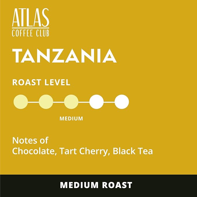 Atlas Coffee Club Coffee Pods – Light/Medium Roast, Single-Origin Tanzania, 24 Count – Compatible with Keurig K-Cup Brewers – 100% Recyclable, Premium Arabica Coffee