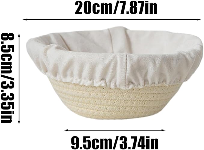Bread Proofing Basket - Round Oval Bread Proofing Baskets Cotton Rope - Kitchen Gadget, Baking Supplies for Artisan Pastry Making