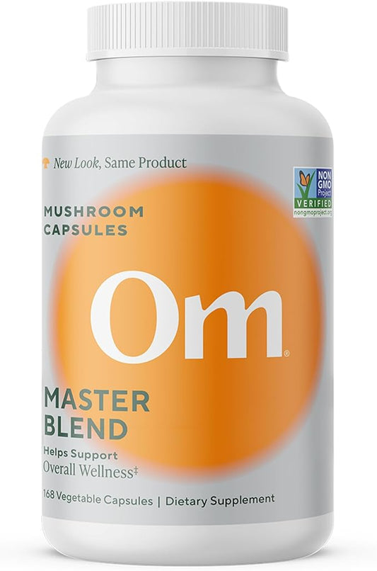 Om Master Blend Mushroom Capsules - Organic Mushroom Supplement with 10 Mushrooms and Ashwagandha