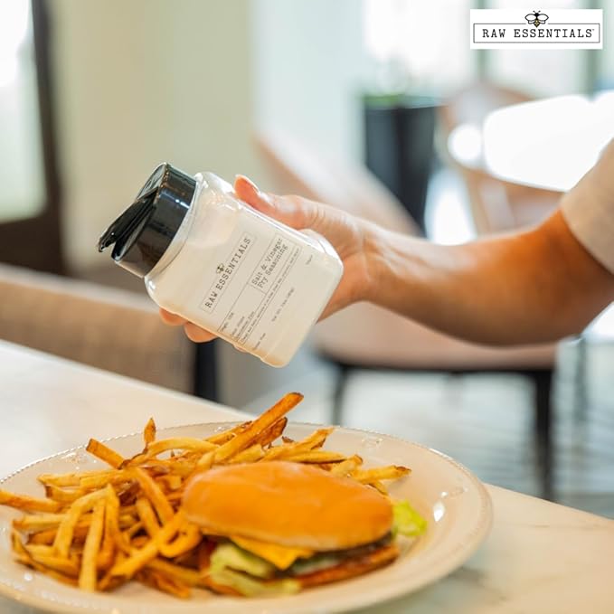 Raw Essentials Salt and Vinegar Fry Seasoning, Gourmet Fries Seasoning - Great on Fries, Fried Fish, Popcorn, and Chips - Tangy and Salty - Gluten Free and Vegan