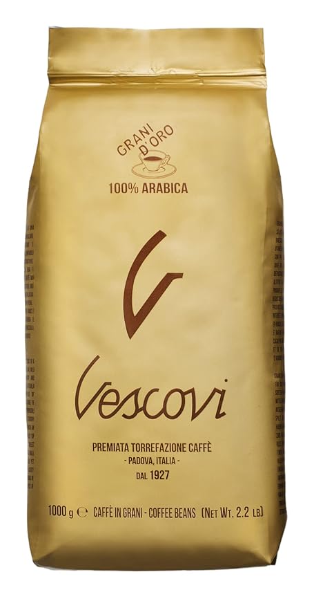V Vescovi Grani D?™Oro 100% Arabica ??Premium Italian Espresso Beans, Medium Roast, 2.2 lb (1kg)
