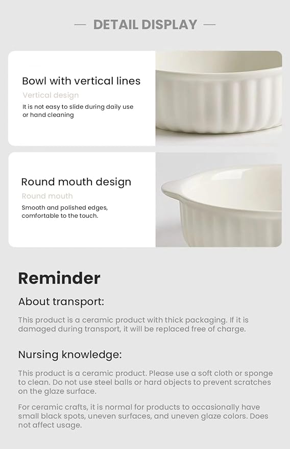 Kbotiques Casserole Dish Made of Scratch-Resistant Ceramic in White for Hot Air Fryer, for Preparing Lasagne, Soup, Tiramisu and More Fryer Accessories (7.5 Inches)