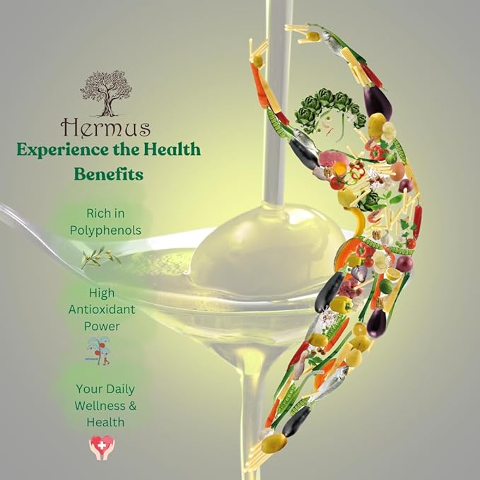 Hermus by Cinagro Extra Virgin Olive Oil, Arbequina Variety, High Polyphenols (500+ ppm), Cold Press, Early Harvest, Turkish Origin, Single Estate. (1)