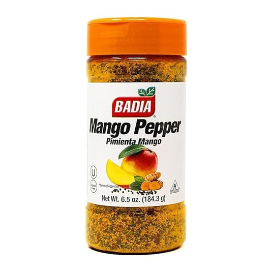 Badia Mango Pepper Seasoning, 6.5 oz - Sweet & Zesty Citrus Pepper Blend for Chicken, Seafood & Vegetables