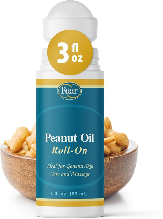 Baar Expeller, Cold Pressed Peanut Oil from Roasted Peanuts Grown in The United States - Kosher - GMO and Solvent Free (Roll-On 3 Ounces)