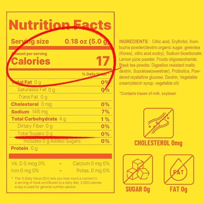 KAYFOOD-Kombucha-Lemon-Garden-Daily Zero Sugar, Diet, Gut Healthy Sparkling Beverage, Fermented Korean Drinks for Iced Tea Hot Tea, Workout T (10ST)