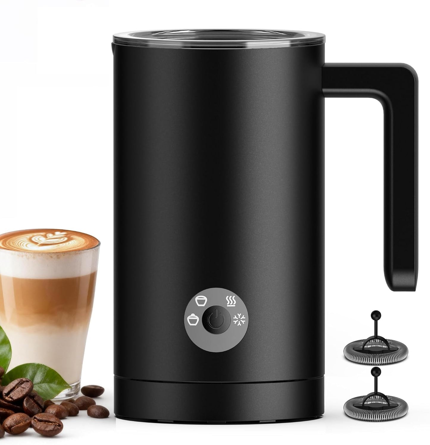 Kourice 4-in-1 Electric Milk Frother & Steamer – Automatic Frother Machine, Barista-Style Hot &